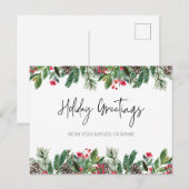 Vakantie Groeten Briefkaart, Kerstvakantie Feestdagenkaart (Voorkant / Achterkant)