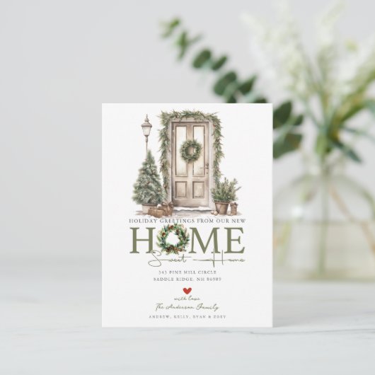 Vakantie Groeten Nieuw Huis Verhuizen Aankondigingskaart (Staand voorkant)