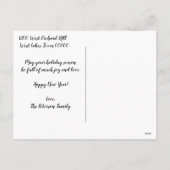 Vakantie Groeten Nieuwjaar Schattigee Vogel Sneeuw Feestdagenkaart (Achterkant)