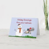 Vakantie Groeten van u postbode Kerstmis Feestdagen Kaart (Voorkant)