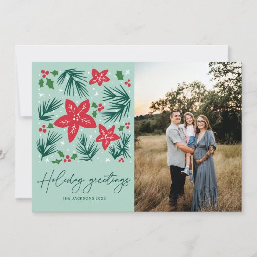 Vakantie Groeten Vrolijk kerstontwerp Feestdagenkaart (Voorkant)