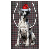 Vakantie Grote Deen Hond Rood Grijs Geplaagd Kerst Klein Cadeauzakje (Achterkant)