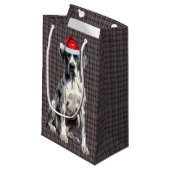 Vakantie Grote Deen Hond Rood Grijs Geplaagd Kerst Klein Cadeauzakje (Voorkant Gekanteld)