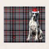 Vakantie Grote Deen Rood en Grijs Geplakt Kerstmis Kaart (Buitenkant ongevouwen)