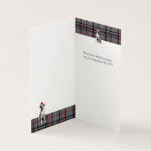 Vakantie Grote Deen Rood en Grijs Geplakt Kerstmis Kaart (Binnen)