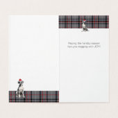 Vakantie Grote Deen Rood en Grijs Geplakt Kerstmis Kaart (Binnenkant ongevouwen)