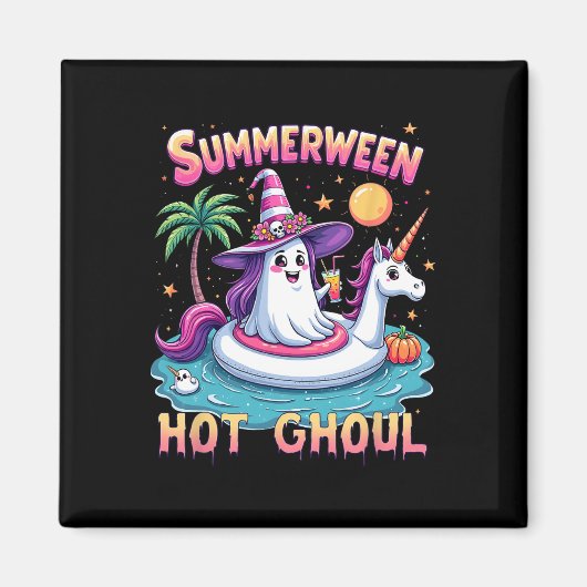 Vakantie Halloween Party Group Funny Summerween Wi Magneet (Voorkant)