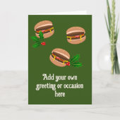 Vakantie Hamburgers - Custom Food Thema Donkergroe Kaart (Voorkant)