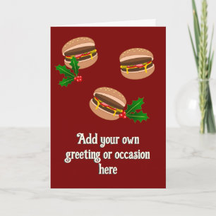 Vakantie Hamburgers - Custom Food Theme Donkerrood Kaart