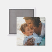 Vakantie handschrift vreugdevolle minimalistische magneet (Voorkant / Achterkant)