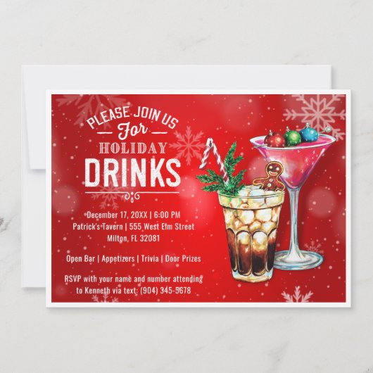 Vakantie Happy Hour uitnodiging (Voorkant)