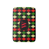 Vakantie Harlekijn geometrisch patroon monogram Badmat (Voorkant Verticaal)