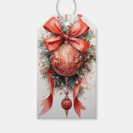 Vakantie Harmonie: Een Fusion rood & groen Cadeaulabel