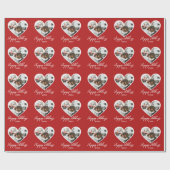 Vakantie Hart Foto Sjabloon Kerstmis Cadeaupapier (Vlak)