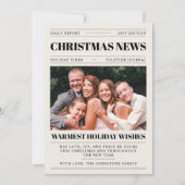 Vakantie Headline Kerstkrant Fotokaart Feestdagenkaart (Voorkant)