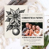 Vakantie Headline Kerstkrant Fotokaart Feestdagenkaart