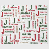 Vakantie Herhalende Naam Gepersonaliseerd Cadeaupapier (Vlak)