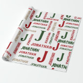 Vakantie Herhalende Naam Gepersonaliseerd Cadeaupapier (Uitgerold)