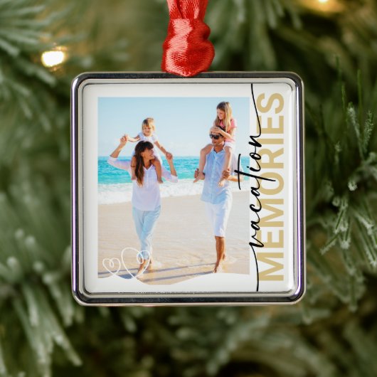 Vakantie herinneringen Foto Keepsake Metalen Ornament (Boom)