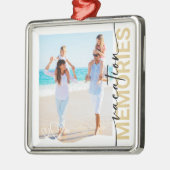 Vakantie herinneringen Foto Keepsake Metalen Ornament (Links)