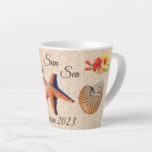 Vakantie herinneringen Latte cup Latte Mok (Rechterhoek)