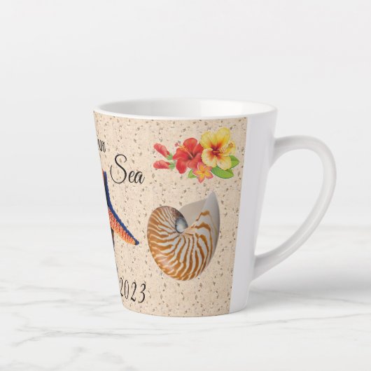 Vakantie herinneringen Latte cup Latte Mok (Rechts)