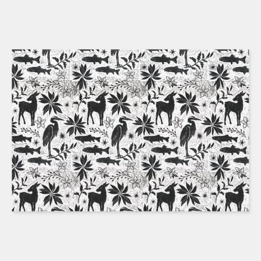 Vakantie Heron en Herten Inpakpapier Vel (Voorkant)