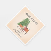 Vakantie Herten in de sneeuw Gepersonaliseerd Servet (Hoek)