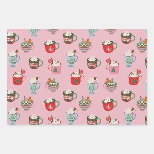 Vakantie Hete Coco en Gingerbread Man Cookies Inpakpapier Vel (Voorkant 3)