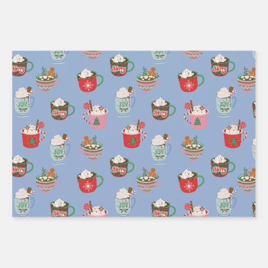 Vakantie Hete Coco en Gingerbread Man Cookies Inpakpapier Vel (Voorkant)