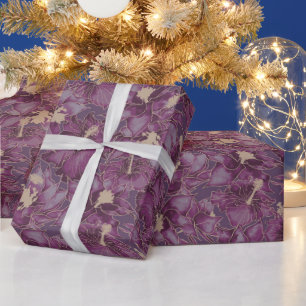 Vakantie Hibiscus Plum, Sugar Plum Cadeaupapier