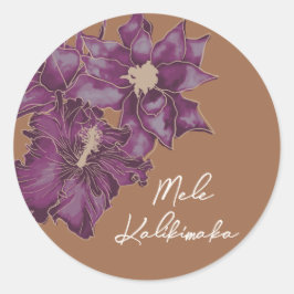 Vakantie Hibiscus Plum, Sugar Plum Ronde Sticker