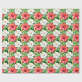 Vakantie Hibiscus Wrapping Paper Roll Cadeaupapier (Vlak)