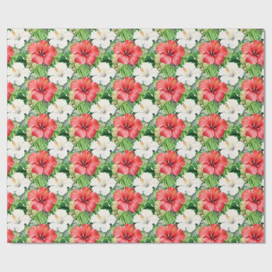 Vakantie Hibiscus Wrapping Paper Roll Cadeaupapier (Vlak)