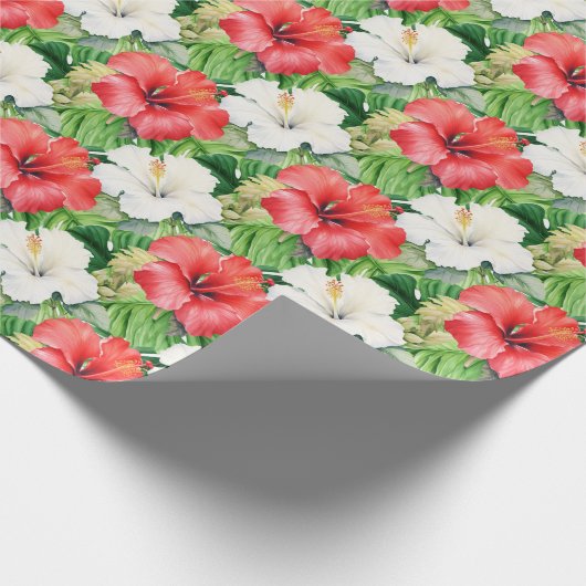 Vakantie Hibiscus Wrapping Paper Roll Cadeaupapier (Hoek)