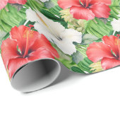 Vakantie Hibiscus Wrapping Paper Roll Cadeaupapier (Rol Hoek)