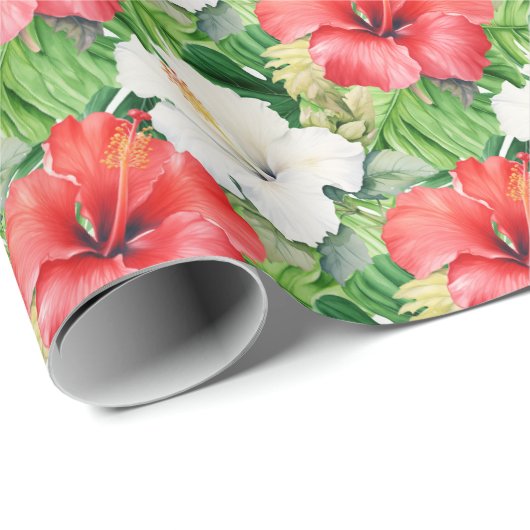 Vakantie Hibiscus Wrapping Paper Roll Cadeaupapier (Rol Hoek)