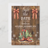 Vakantie Hoedown Bewaar de datum, kerst Western Kaart (Voorkant)