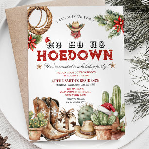 Vakantie Hoedown Cowboy Kerstfeest Uitnodigen Kaart