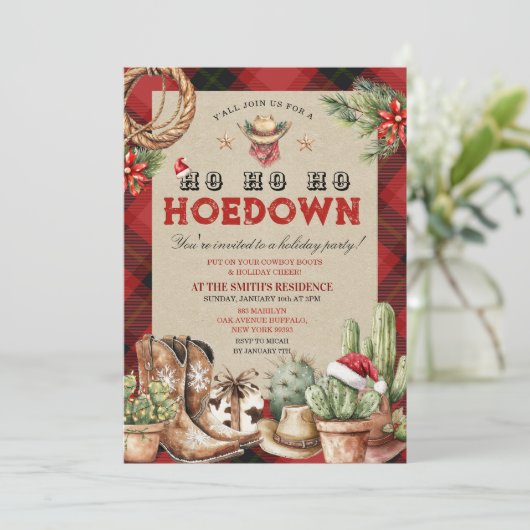 Vakantie Hoedown Cowboy Westerne Dans Kaart (Staand voorkant)