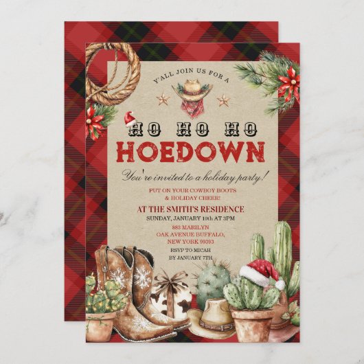 Vakantie Hoedown Cowboy Westerne Dans Kaart (Voorkant / Achterkant)