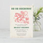 Vakantie Hoedown Retro Leuke Kerstvakantie Kaart (Staand voorkant)