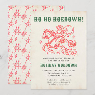 Vakantie Hoedown Retro Leuke Kerstvakantie Kaart