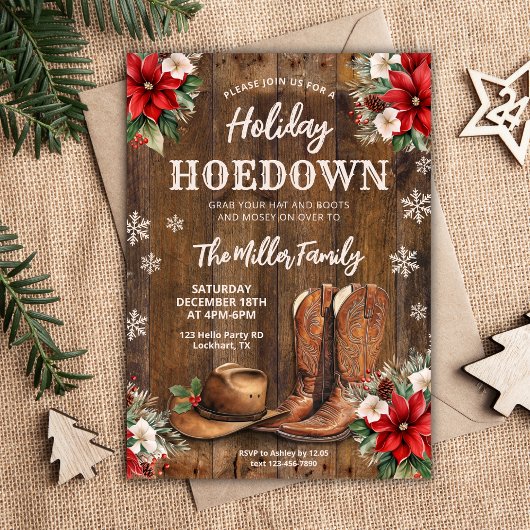 Vakantie Hoedown, Western kerstfeest, Cowboy Kaart