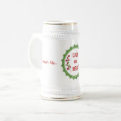 Vakantie Hoesje doet Beer White en Gold 22oz Stein Bierpul (Voorkant links)