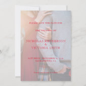 Vakantie Holly Berry Greenery Faux Vellum Foto Save The Date (Achterkant)
