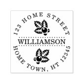 Vakantie Holly Circulaire Familienaam Retouradres Zelfinktende Stempel (Design)
