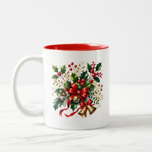 Vakantie Holly Coffee Mok (Links)