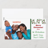 Vakantie Holly en Berries Feestdagenkaart (Voorkant / Achterkant)