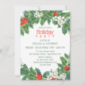 Vakantie Holly Floral Corporate Kerstfeest Kaart (Voorkant)